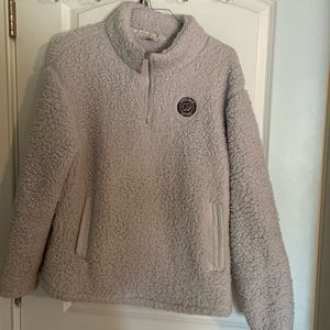 Fleece over the head zip up.